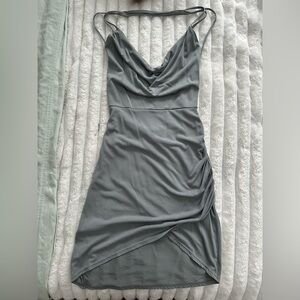 Light Blue Draped Dress